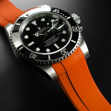 rolex orange leather strap|rolex rubber strap for sale.